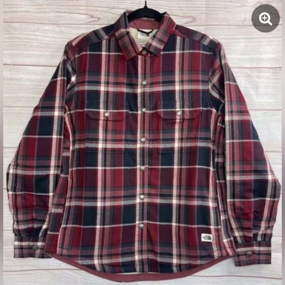 The North Face Women’s Campshire Fleece Lined Long Sleeve Shirt Size XL Red - Picture 4 of 16